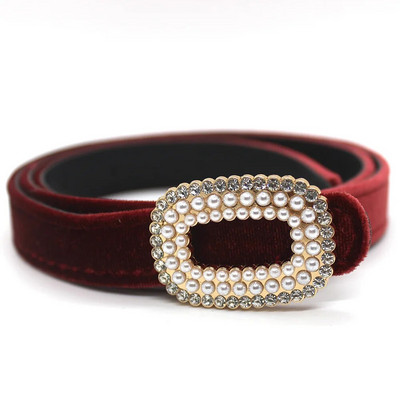 Ženski remen od baršunaste PU kože, modni trend, svestrani dodaci za haljine, gotički retro korzet, uski pojas s kopčom od kamenčića