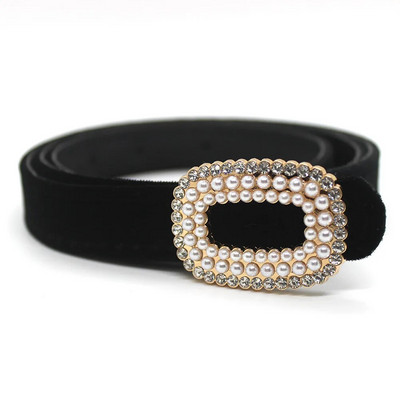 Ženski remen od baršunaste PU kože, modni trend, svestrani dodaci za haljine, gotički retro korzet, uski pojas s kopčom od kamenčića