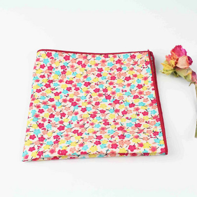 Graži 27 cm gėlėmis marginta nosinė 100 % medvilnės moteriška ir vyriška kišeninė kvadratinė suknelė smokingo kostiumas Hankie peteliškės priedas, dovana