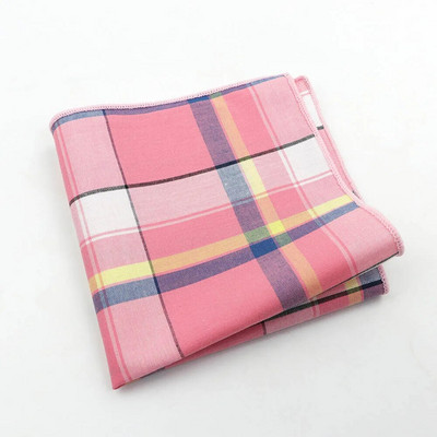 Krāsains rūtains kabatlakats 100% kokvilna Hankie 23cm sieviešu un vīriešu gadījuma ballītes kabatas kvadrātveida dāvana smokinga tauriņa kaklasaites aksesuārs