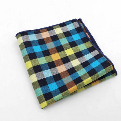 Krāsains rūtains kabatlakats 100% kokvilna Hankie 23cm sieviešu un vīriešu gadījuma ballītes kabatas kvadrātveida dāvana smokinga tauriņa kaklasaites aksesuārs