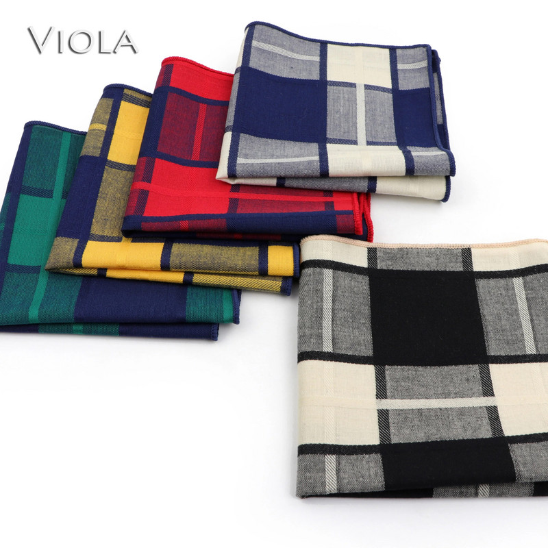 Krāsains rūtains kabatlakats 100% kokvilna Hankie 23cm sieviešu un vīriešu gadījuma ballītes kabatas kvadrātveida dāvana smokinga tauriņa kaklasaites aksesuārs