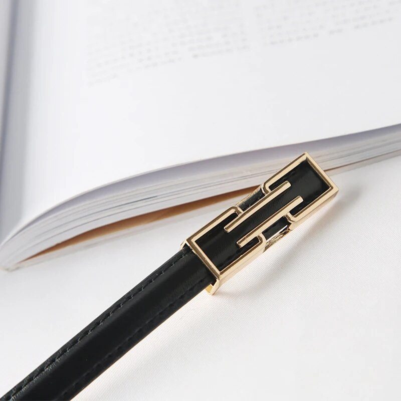 Női nadrág ruha dekoráció derékpánt divatos bőr vékony öv arany fém csattal állítható derékpánt 1 db