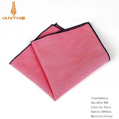 Potpuno novi muški šalovi s rupčićima Vintage kao lanene marame Muška odijela Maramice s džepnim kvadratom jednobojne 23*23 cm