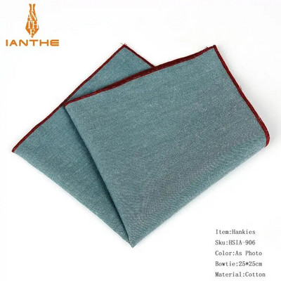 Potpuno novi muški šalovi s rupčićima Vintage kao lanene marame Muška odijela Maramice s džepnim kvadratom jednobojne 23*23 cm