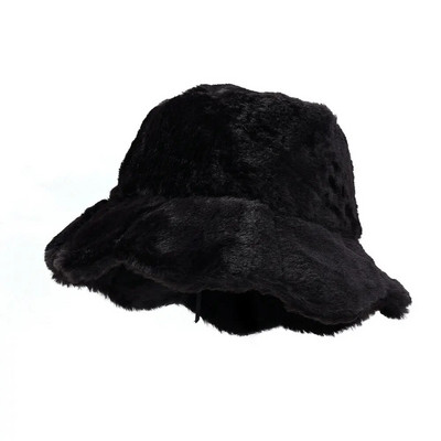 Soe volangidega müts naistele lambavill kunstkarusnahast kalameeste mütsid tüdrukutele õues talvine ühevärviline soe müts ämbrid päikesekaitsed