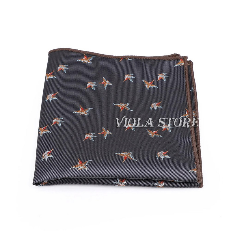 Elegáns aranyos forró khaki virágos madár piros pöttyös kockás csíkos 23 cm-es zsebkendő poliészter zseb négyzet alakú férfi cravat öltöny ajándék kiegészítő