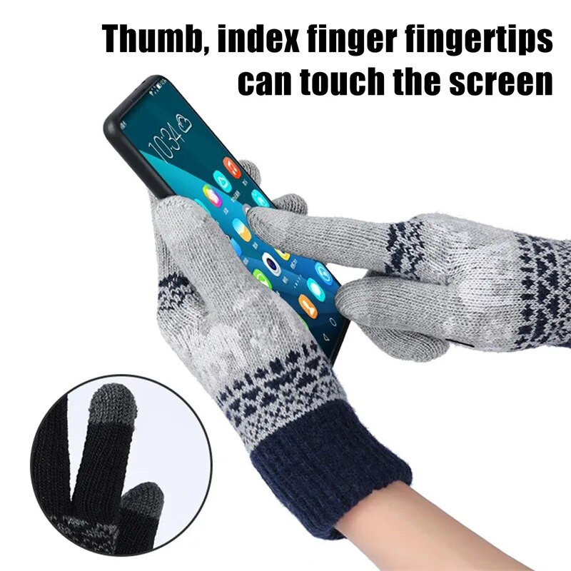 Rukavice s punim prstima Zimske tople debele muške ženske rukavice uniseks pletene jednobojne modne deblje rukavice sportske vanjske rukavice