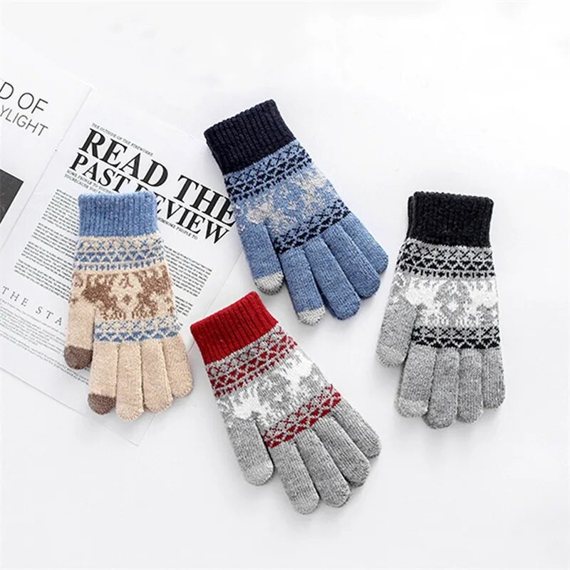 Rukavice s punim prstima Zimske tople debele muške ženske rukavice uniseks pletene jednobojne modne deblje rukavice sportske vanjske rukavice