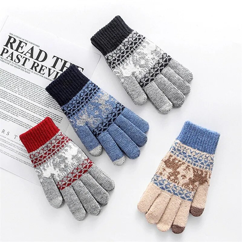 Rukavice s punim prstima Zimske tople debele muške ženske rukavice uniseks pletene jednobojne modne deblje rukavice sportske vanjske rukavice