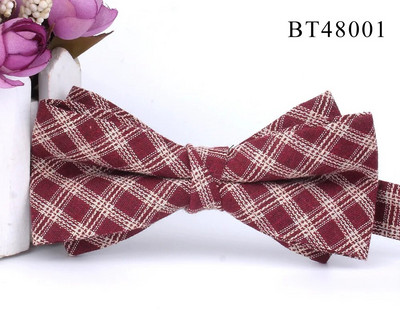 Pamučna leptir-mašna za mladoženje Modna prugasta leptir-mašna Za muškarce Žene Bež smeđa leptir-mašna čvor Karirane leptir-mašne za odrasle Kravata Kumove leptir-mašne