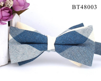 Pamučna leptir-mašna za mladoženje Modna prugasta leptir-mašna Za muškarce Žene Bež smeđa leptir-mašna čvor Karirane leptir-mašne za odrasle Kravata Kumove leptir-mašne