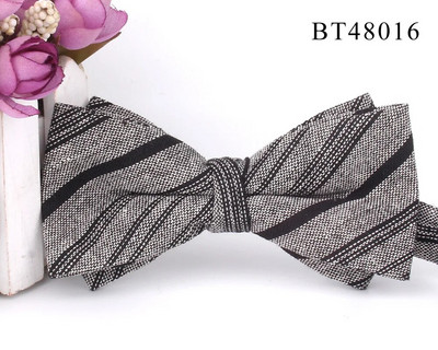 Pamučna leptir-mašna za mladoženje Modna prugasta leptir-mašna Za muškarce Žene Bež smeđa leptir-mašna čvor Karirane leptir-mašne za odrasle Kravata Kumove leptir-mašne