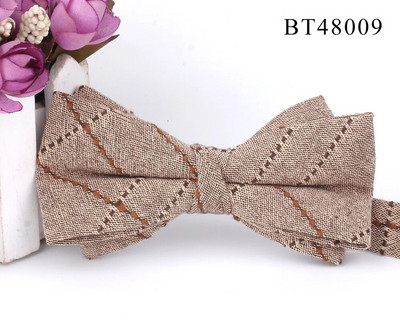 Pamučna leptir-mašna za mladoženje Modna prugasta leptir-mašna Za muškarce Žene Bež smeđa leptir-mašna čvor Karirane leptir-mašne za odrasle Kravata Kumove leptir-mašne