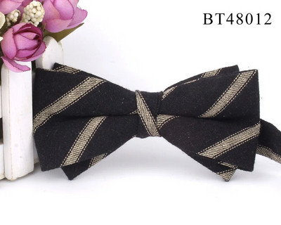 Pamučna leptir-mašna za mladoženje Modna prugasta leptir-mašna Za muškarce Žene Bež smeđa leptir-mašna čvor Karirane leptir-mašne za odrasle Kravata Kumove leptir-mašne