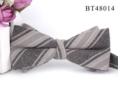 Pamučna leptir-mašna za mladoženje Modna prugasta leptir-mašna Za muškarce Žene Bež smeđa leptir-mašna čvor Karirane leptir-mašne za odrasle Kravata Kumove leptir-mašne