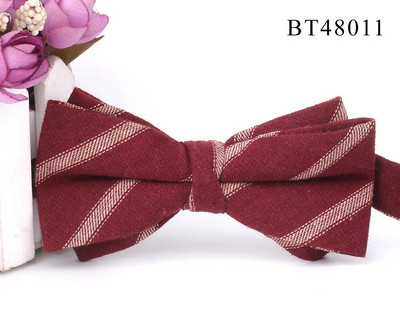 Pamučna leptir-mašna za mladoženje Modna prugasta leptir-mašna Za muškarce Žene Bež smeđa leptir-mašna čvor Karirane leptir-mašne za odrasle Kravata Kumove leptir-mašne