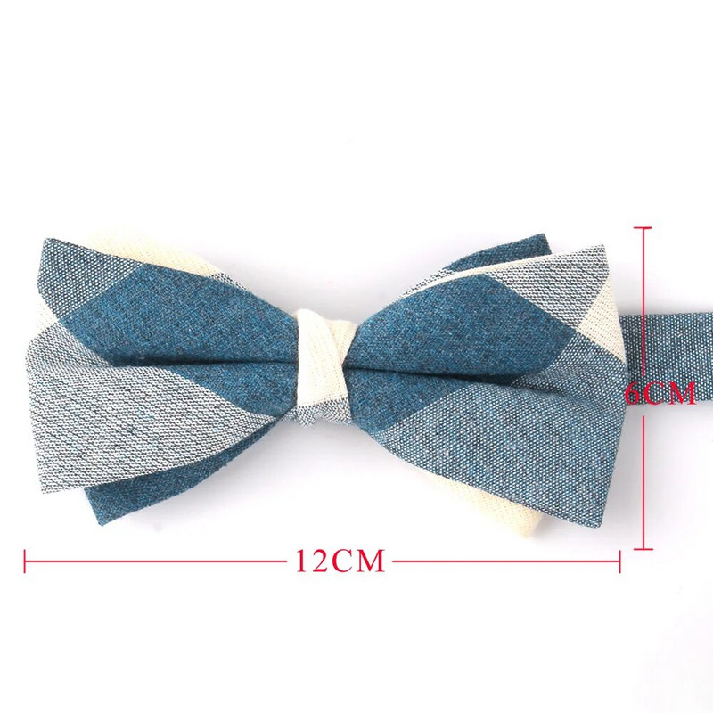 Pamučna leptir-mašna za mladoženje Modna prugasta leptir-mašna Za muškarce Žene Bež smeđa leptir-mašna čvor Karirane leptir-mašne za odrasle Kravata Kumove leptir-mašne