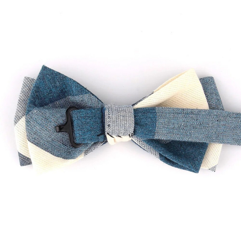 Pamučna leptir-mašna za mladoženje Modna prugasta leptir-mašna Za muškarce Žene Bež smeđa leptir-mašna čvor Karirane leptir-mašne za odrasle Kravata Kumove leptir-mašne