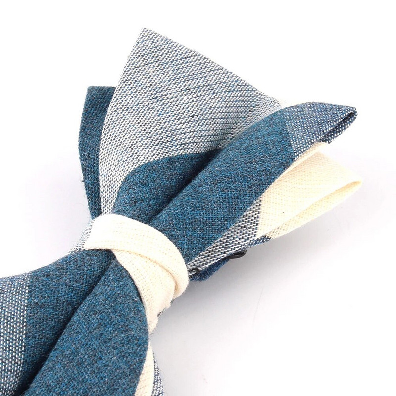 Pamučna leptir-mašna za mladoženje Modna prugasta leptir-mašna Za muškarce Žene Bež smeđa leptir-mašna čvor Karirane leptir-mašne za odrasle Kravata Kumove leptir-mašne