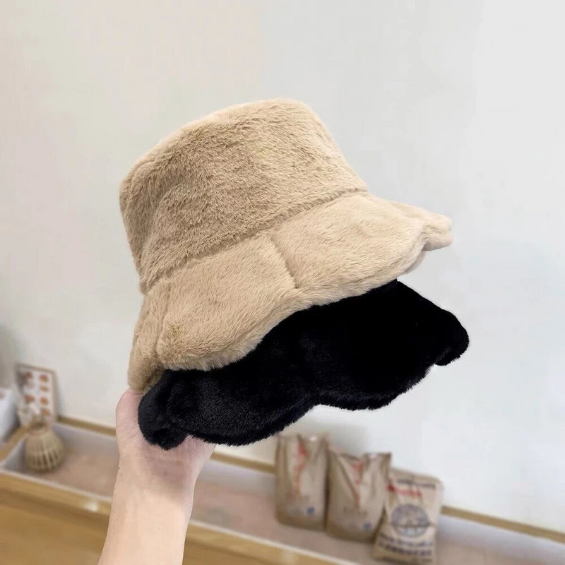 2023. gada ziemas plīša cepure, volāni, salda mākslīgā kažokāda