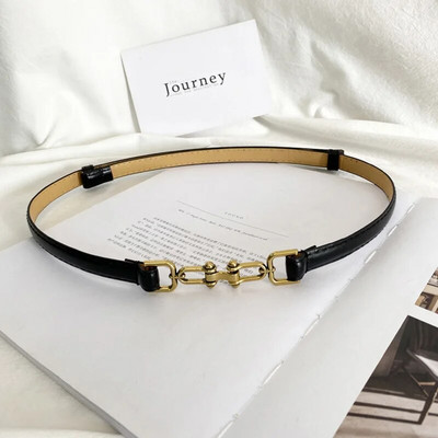 Vienkārša modes plānas pu ādas josta sievietēm, zelta metāla sprādze, regulējama jostasvieta, šaura mēteļa kleita, jostas siksnas