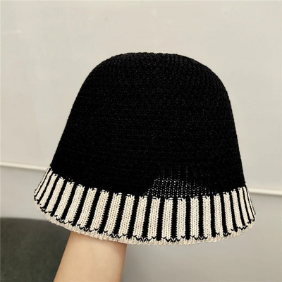 Ženski pleteni šešir Ljetne prugaste kape za sunčanje u boji, Ženski sklopivi Bob šešir Ribarski šešir Putovanje na otvorenom Gorros Panama