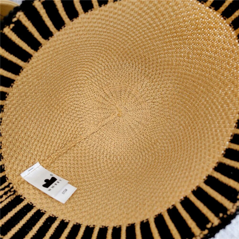 Ženski pleteni šešir Ljetne prugaste kape za sunčanje u boji, Ženski sklopivi Bob šešir Ribarski šešir Putovanje na otvorenom Gorros Panama