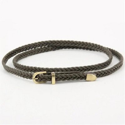 2020. gada modes sieviešu spilgtas pītas ikdienas PU ādas, šaura, plāna sprādzes siksna vidukļa josta, šaura jostasvietas jostas sievietēm