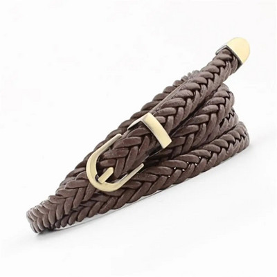 2020. gada modes sieviešu spilgtas pītas ikdienas PU ādas, šaura, plāna sprādzes siksna vidukļa josta, šaura jostasvietas jostas sievietēm