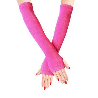 Talvine naiste kätesoojendaja sõrmedeta pikad kindad kootud triibulised soojad labakindad kaitsekäesoojendaja poolsõrmega varrukad