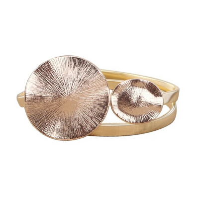 Γυναικείες ελαστικές ζώνες με στρογγυλή πόρπη για γυναίκες Μεταλλική χρυσή ασημένια αλυσίδα με αλυσίδα Cummerbund Γυναικεία φορέματα με ζώνη λουράκι