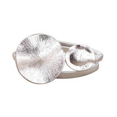 Γυναικείες ελαστικές ζώνες με στρογγυλή πόρπη για γυναίκες Μεταλλική χρυσή ασημένια αλυσίδα με αλυσίδα Cummerbund Γυναικεία φορέματα με ζώνη λουράκι