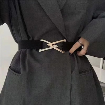 2022 Νέα απλή μαύρη καφέ ζώνη πολλαπλών λειτουργιών μόδας ζώνη τριγωνική ζώνη Γυναικείο διακοσμητικό ελαστικό σετ πουλόβερ φορεμάτων