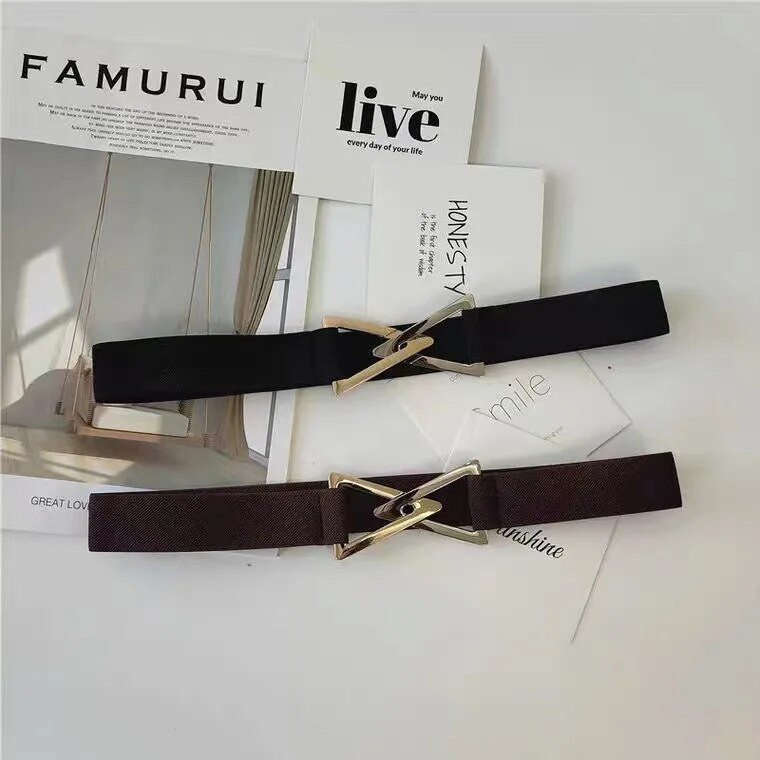 2022. Novi jednostavni crni smeđi remen, višenamjenski modni remen, trokutasti remen, ženski ukrasni, elastični set džempera