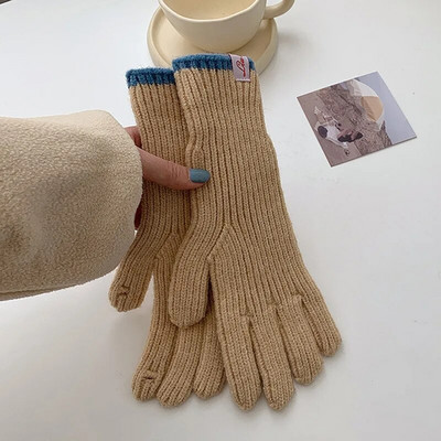 Mănuși tricotate cu ecran tactil la modă Mănuși de iarnă pentru femei Mănuși de călărie calde Mănuși de lucru pufoase și solide, mănuși Kawaii Harajuku Y2k