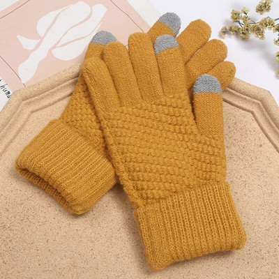 Mănuși tricotate cu ecran tactil la modă Mănuși de iarnă pentru femei Mănuși de călărie calde Mănuși de lucru pufoase și solide, mănuși Kawaii Harajuku Y2k