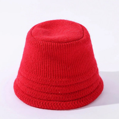 Jesen i zima nova pletena ribarska kapa čiste boje za slobodno vrijeme, svestrana debela topla kapa za zaštitu ušiju