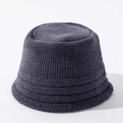 Jesen i zima nova pletena ribarska kapa čiste boje za slobodno vrijeme, svestrana debela topla kapa za zaštitu ušiju