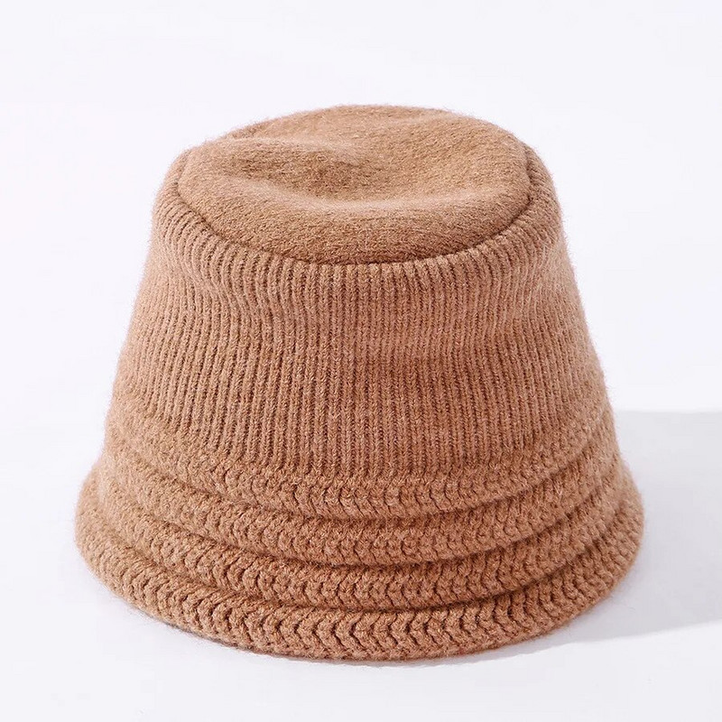Jesen i zima nova pletena ribarska kapa čiste boje za slobodno vrijeme, svestrana debela topla kapa za zaštitu ušiju