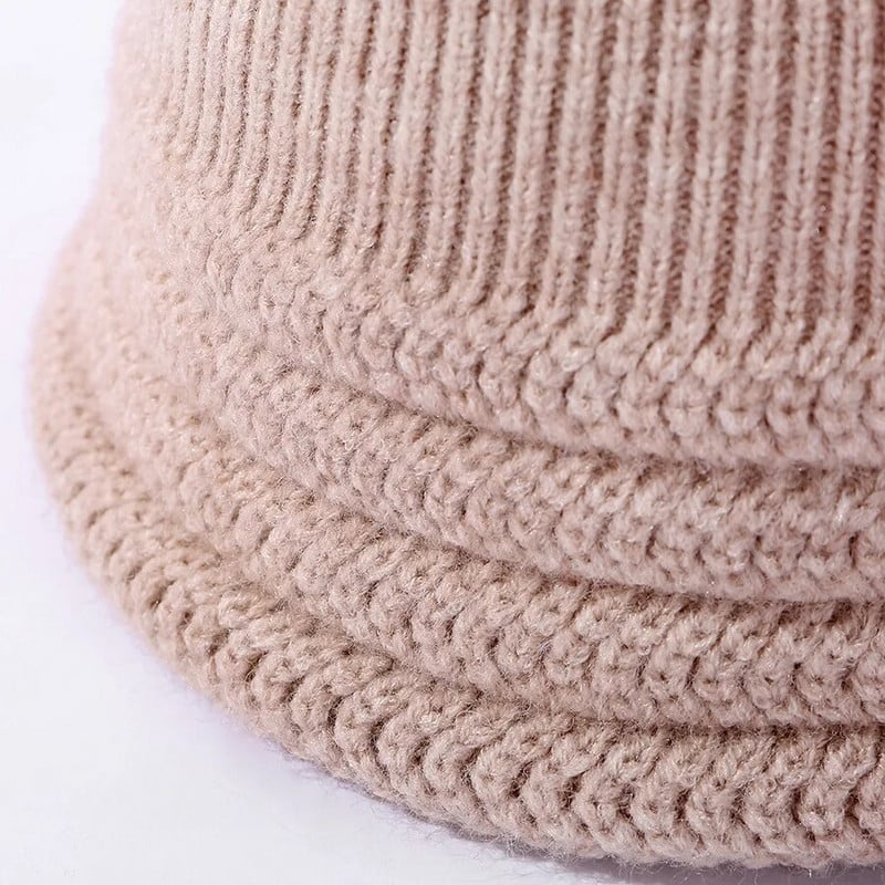Jesen i zima nova pletena ribarska kapa čiste boje za slobodno vrijeme, svestrana debela topla kapa za zaštitu ušiju