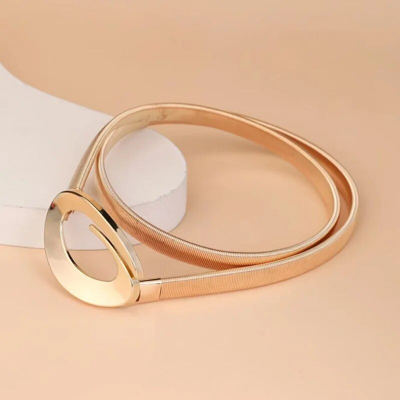 Metalinis segtukas Elastinis diržas Moteriška Suknelė Marškiniai Plonas Juosmuo Grandinė Moteriški Drabužiai Aksesuarai Diržo juosmens apdangalas
