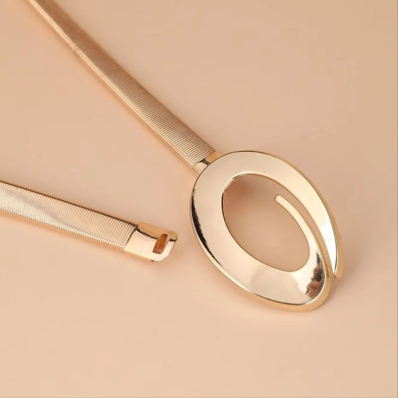 Metalinis segtukas Elastinis diržas Moteriška Suknelė Marškiniai Plonas Juosmuo Grandinė Moteriški Drabužiai Aksesuarai Diržo juosmens apdangalas