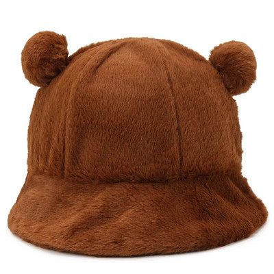 Korejiešu sieviešu siltas cepures rudens ziemas cepures leoparda kažokādas spainis cepure Lācis auss bumba plīša mīksts sildītājs sabiezināta aizsardzība kausa vāciņš