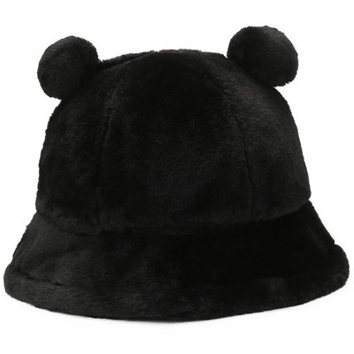 Korejiešu sieviešu siltas cepures rudens ziemas cepures leoparda kažokādas spainis cepure Lācis auss bumba plīša mīksts sildītājs sabiezināta aizsardzība kausa vāciņš