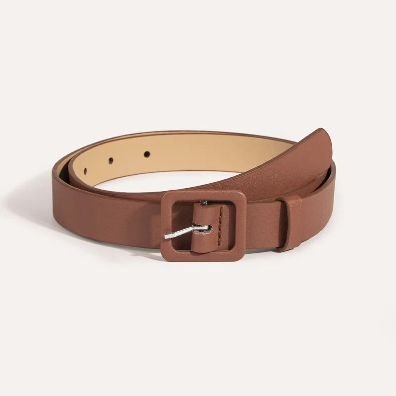 Novi ženski remen Odjevni remen od PU kože Modni četvrtasti remen s kopčom Ležerne hlače Remen za dodatke Bijelo Bež Zeleno