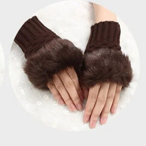 2022. Zimske ženske rukavice Toplije, elegantne rukavice Pletene rukavice od umjetne vune Rukavice bez prstiju Krznene rukavice od zečjeg krzna Rukavice Zapešće Gants Femme Poklon