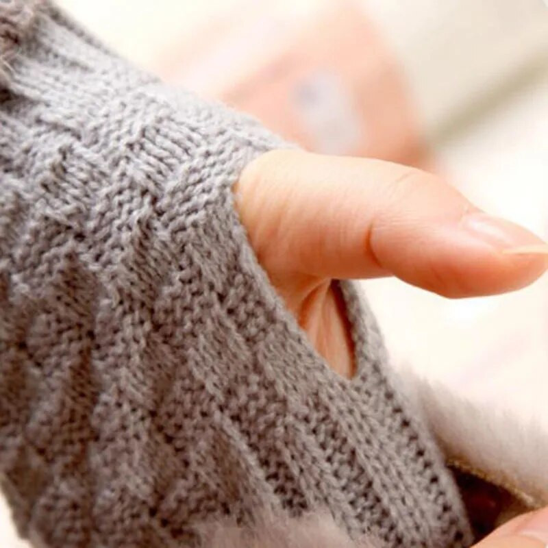 2022. Zimske ženske rukavice Toplije, elegantne rukavice Pletene rukavice od umjetne vune Rukavice bez prstiju Krznene rukavice od zečjeg krzna Rukavice Zapešće Gants Femme Poklon