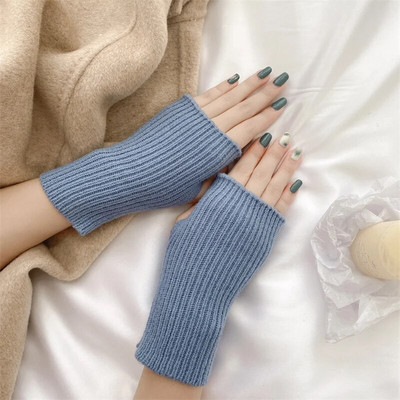 Γάντια με μισό δάχτυλο Handschoenen για γυναίκες Χειμερινό μαλακό ζεστό μαλλί πλέξιμο βραχίονα Κοντό ζεστό γάντια χωρίς δάχτυλα Unisex