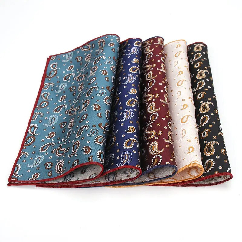 Luksuzni vintage muški Paisley poliester svileni džentlmenski džepni rupčić za mladoženju Paisley vjenčani klasični poklon za zabavu